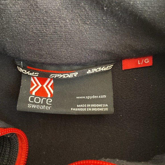 Spyder Core Sweater Black and Red Quarter Zip - Picture 2 of 2